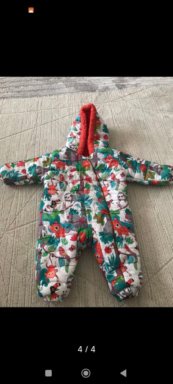 Renkli Baskılı Bebek astronot Tulum - Görsel 5