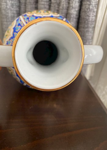 Renkli Desenli Beyaz Seramik Vazo - Görsel 7