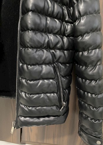 Erkek Siyah Deri Fermuarlı Ceket - Görsel 3