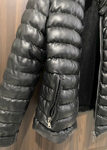 Erkek Siyah Deri Fermuarlı Ceket - Görsel 2