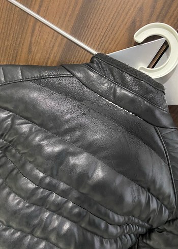 Erkek Siyah Deri Fermuarlı Ceket - Görsel 4