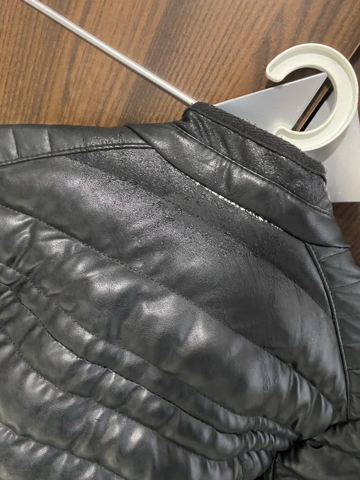 Erkek Siyah Deri Fermuarlı Ceket - Görsel 4