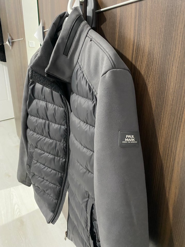 Gri Erkek Fermuarlı Street Wear Mont - Görsel 2