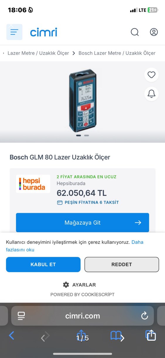 Bosch GLM 80 Profesyonel Lazer Ölçüm Cihazı - Görsel 2
