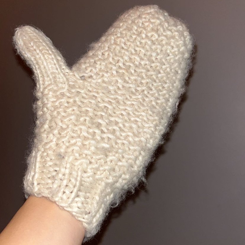 Örgü Kadın Eldiveni Beyaz - Görsel 2