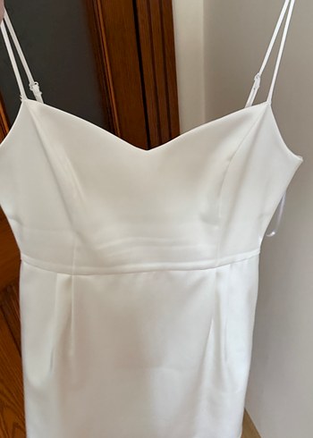 İnce askılı Mini Beyaz mezuniyet Elbisesi. Markası AdL. L/XL - Görsel 3