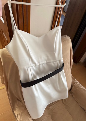 İnce askılı Mini Beyaz mezuniyet Elbisesi. Markası AdL. L/XL - Görsel 7