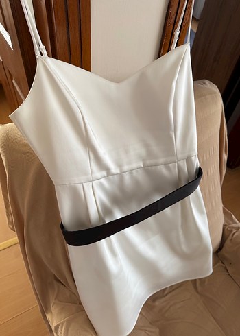 İnce askılı Mini Beyaz mezuniyet Elbisesi. Markası AdL. L/XL - Görsel 8