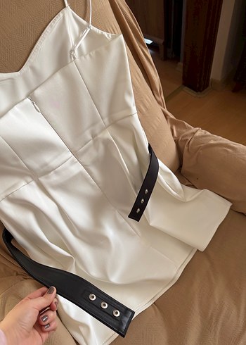 İnce askılı Mini Beyaz mezuniyet Elbisesi. Markası AdL. L/XL - Görsel 9