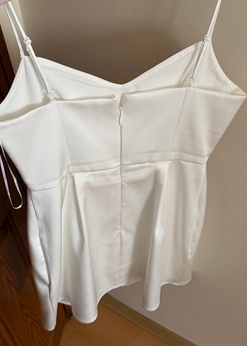 İnce askılı Mini Beyaz mezuniyet Elbisesi. Markası AdL. L/XL - Görsel 4