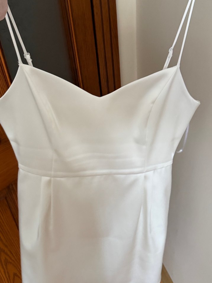 İnce askılı Mini Beyaz mezuniyet Elbisesi. Markası AdL. L/XL - Görsel 3