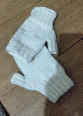 Beyaz Örgü Kadın Eldiveni - Görsel 4