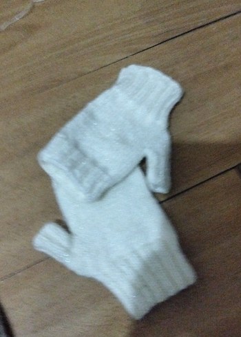 Beyaz Örgü Kadın Eldiveni - Görsel 7