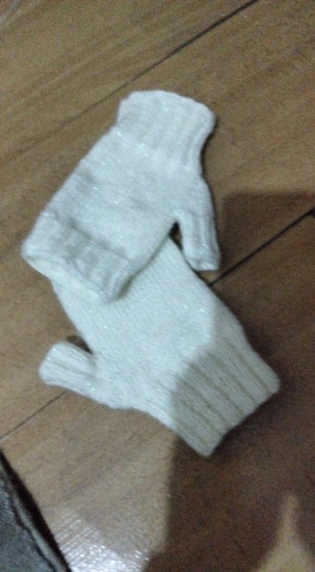 Beyaz Örgü Kadın Eldiveni - Görsel 4