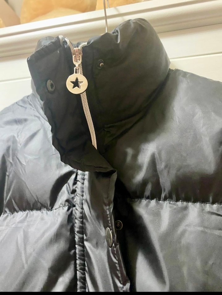 Düğmeli Siyah Kadın Kışlık Mont - Görsel 3