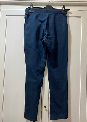 Lacivert Pilili Midi Kadın Pantolon - Görsel 5