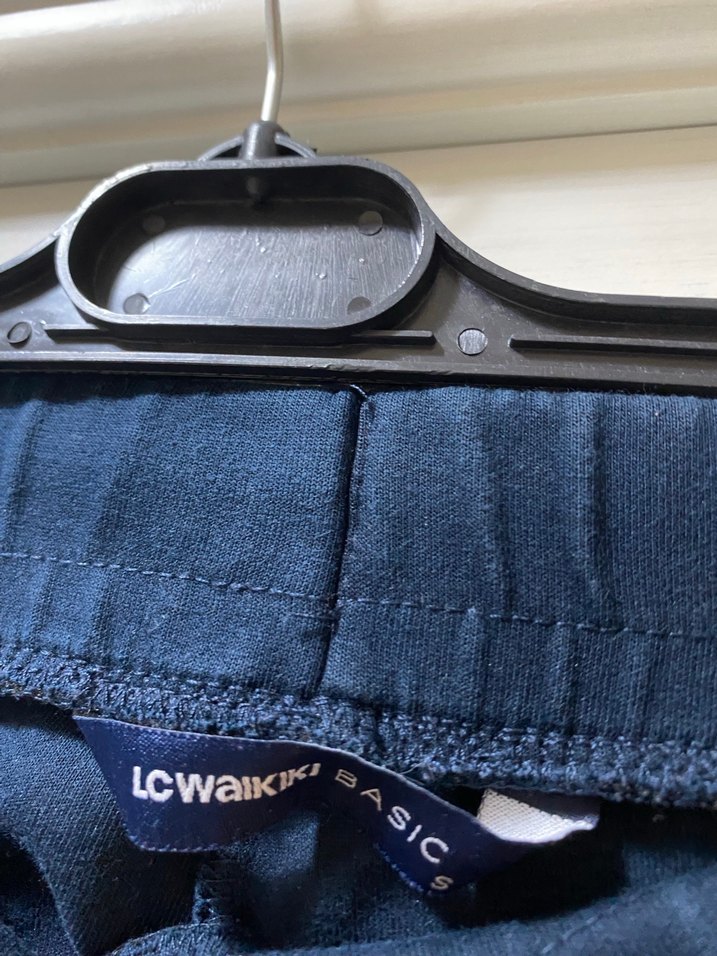 Lacivert Pilili Midi Kadın Pantolon - Görsel 4