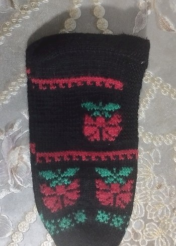 Mor ve Sarı Örgü Kadın patik - Görsel 7