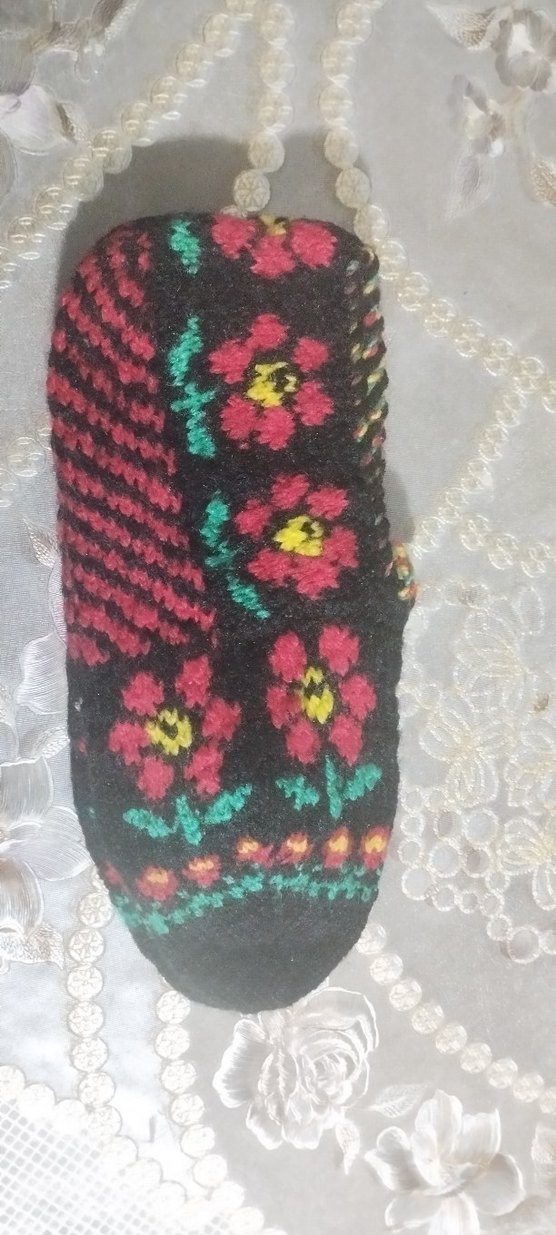 Mor ve Sarı Örgü Kadın patik - Görsel 5