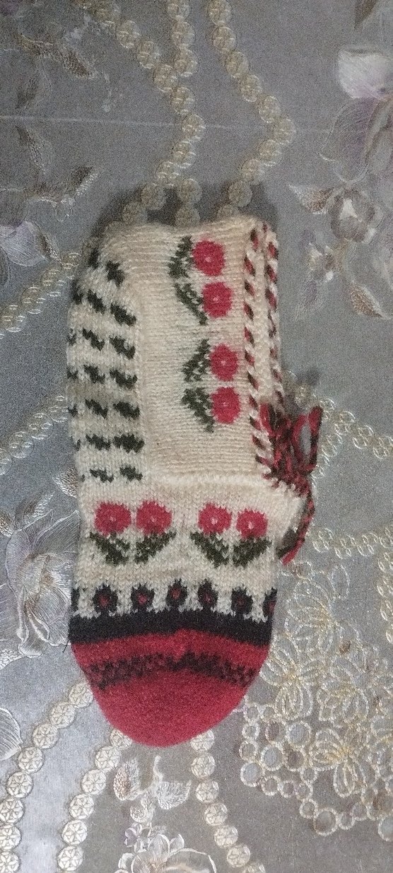 Mor ve Sarı Örgü Kadın patik - Görsel 2