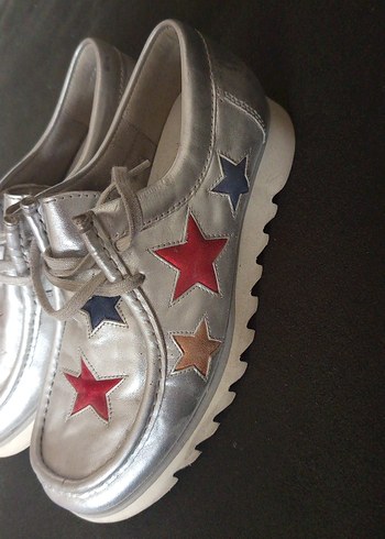 gri yıldızlı kundura türü ayakkabı 38 no hızlı kargo - Görsel 2