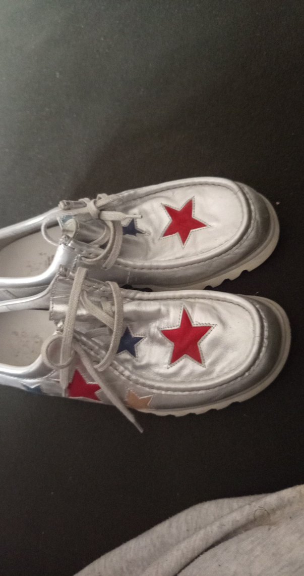 gri yıldızlı kundura türü ayakkabı 38 no hızlı kargo - Görsel 4