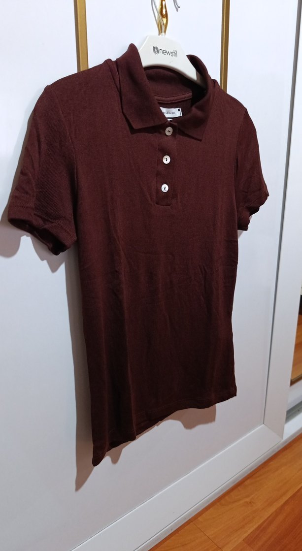 kahverengi Polo yaka T-shirt - Görsel 2