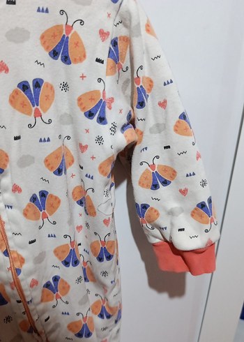 Pastel Renkli Kelebek Desenli Kız Bebek Tulum - Görsel 6