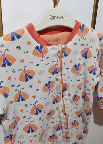 Pastel Renkli Kelebek Desenli Kız Bebek Tulum - Görsel 4