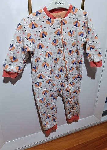 Pastel Renkli Kelebek Desenli Kız Bebek Tulum - Görsel 2