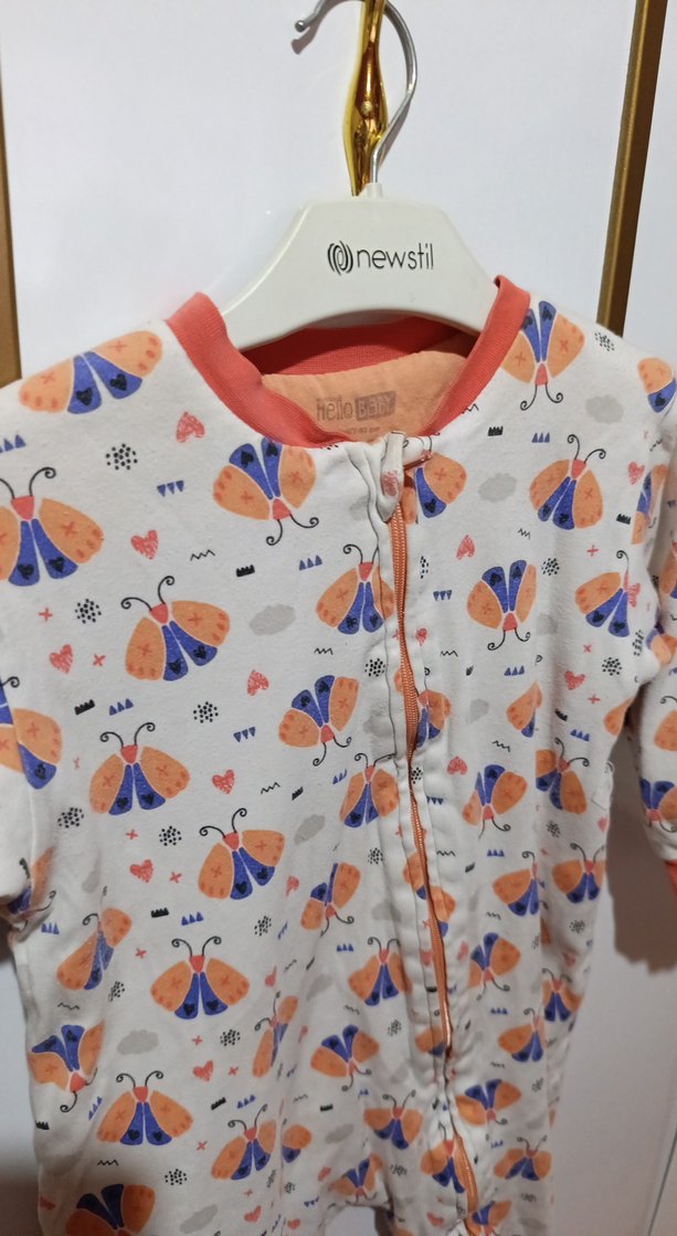 Pastel Renkli Kelebek Desenli Kız Bebek Tulum - Görsel 4