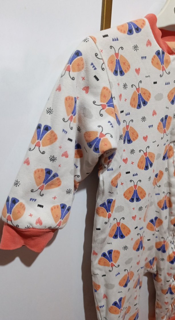 Pastel Renkli Kelebek Desenli Kız Bebek Tulum - Görsel 5