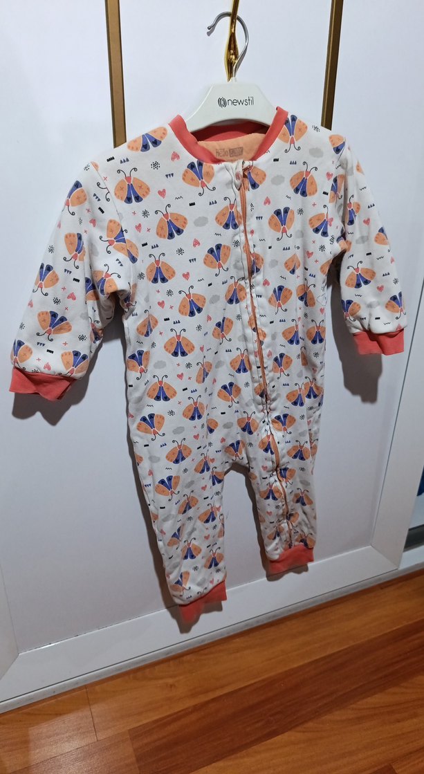 Pastel Renkli Kelebek Desenli Kız Bebek Tulum - Görsel 2