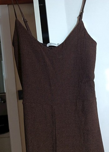 V Yaka dökümlü Uzun Kadın Tulum - Görsel 3