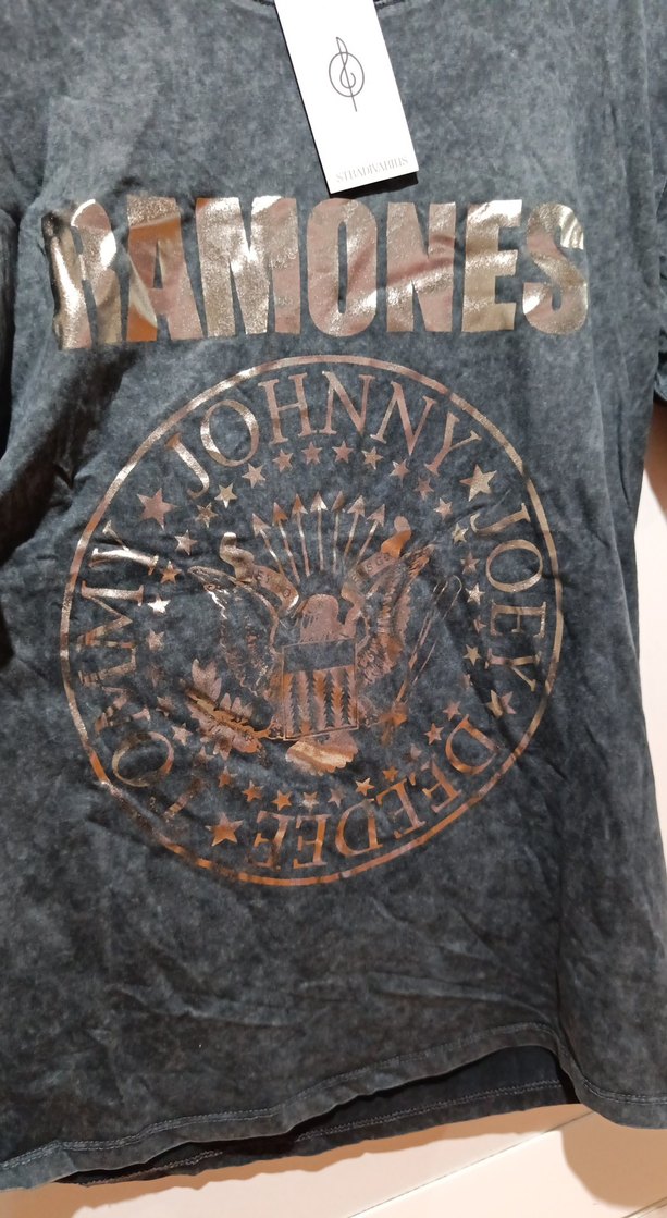 Antrasit renk, Rahat Kesim Kısa Kollu romones baskılı T-shirt - Görsel 4