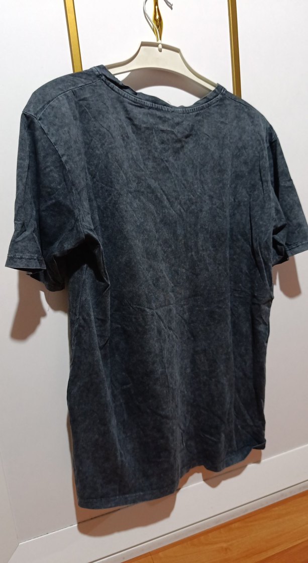 Antrasit renk, Rahat Kesim Kısa Kollu romones baskılı T-shirt - Görsel 5