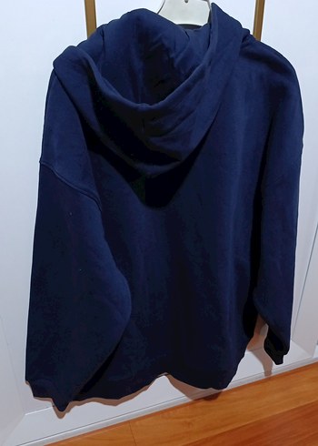 lacivert Oversize Kapüşonlu Sweatshirt - Görsel 4