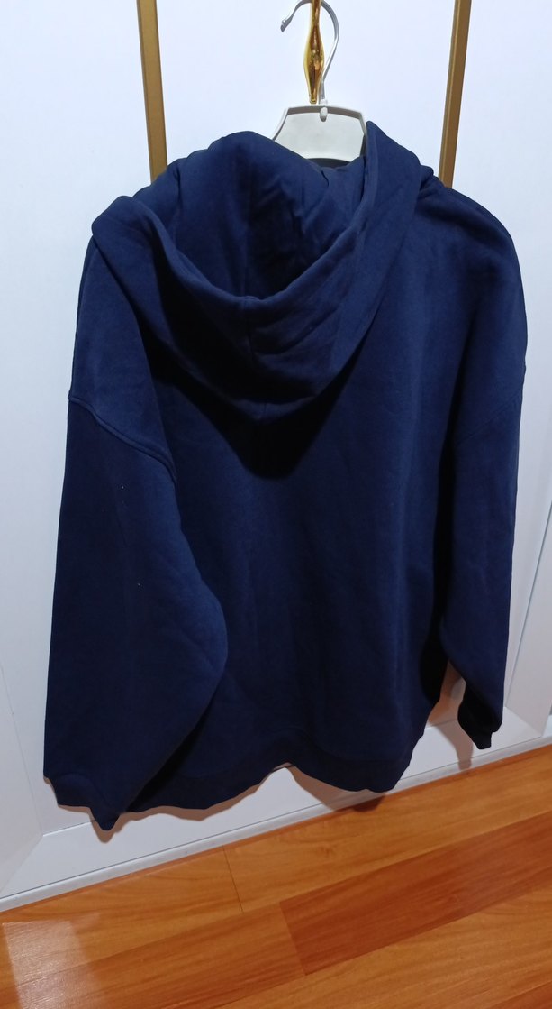 lacivert Oversize Kapüşonlu Sweatshirt - Görsel 4