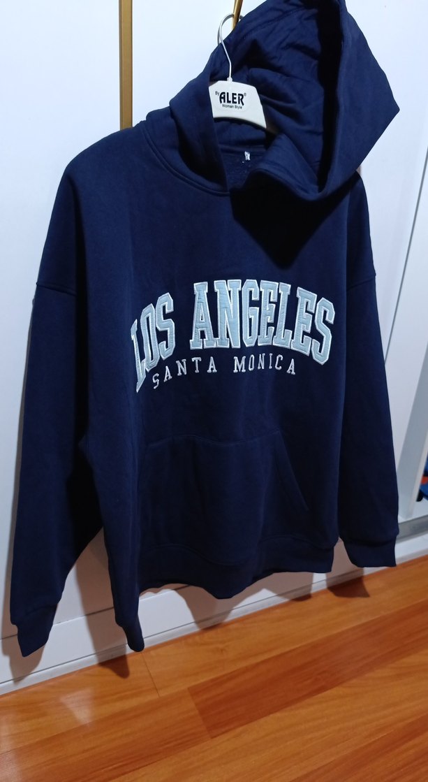 lacivert Oversize Kapüşonlu Sweatshirt - Görsel 2