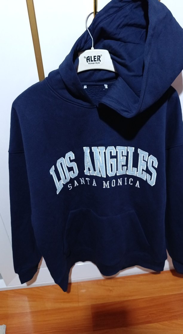 lacivert Oversize Kapüşonlu Sweatshirt - Görsel 3