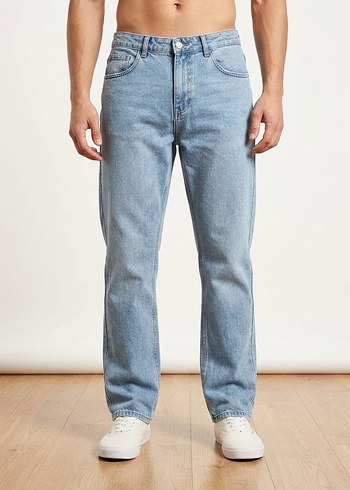 Diğer Acik Mavi Rahat Kesim Denim Jean