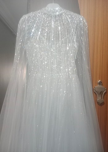 Bebe Mavisi Gümüş Taşlı Pelerinli Tuvalet - Görsel 3