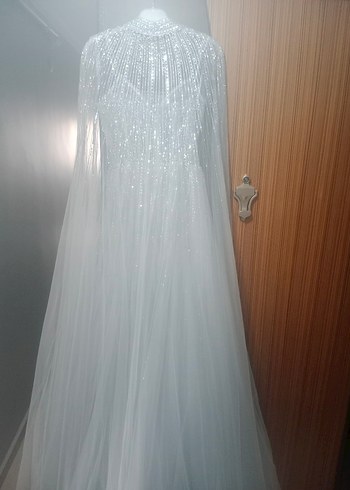 Bebe Mavisi Gümüş Taşlı Pelerinli Tuvalet - Görsel 5