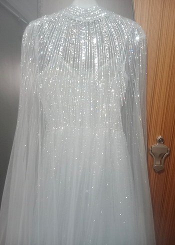 Bebe Mavisi Gümüş Taşlı Pelerinli Tuvalet - Görsel 2