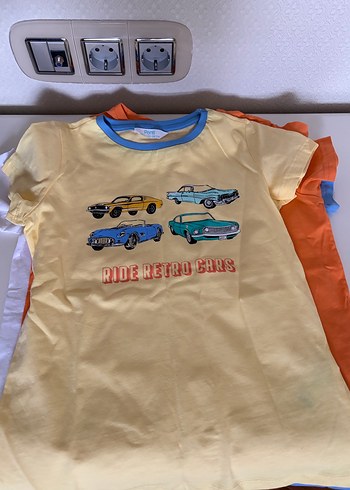 Erkek Mavi Biker Baskılı Pamuk Tişört (2 adet) - Görsel 2