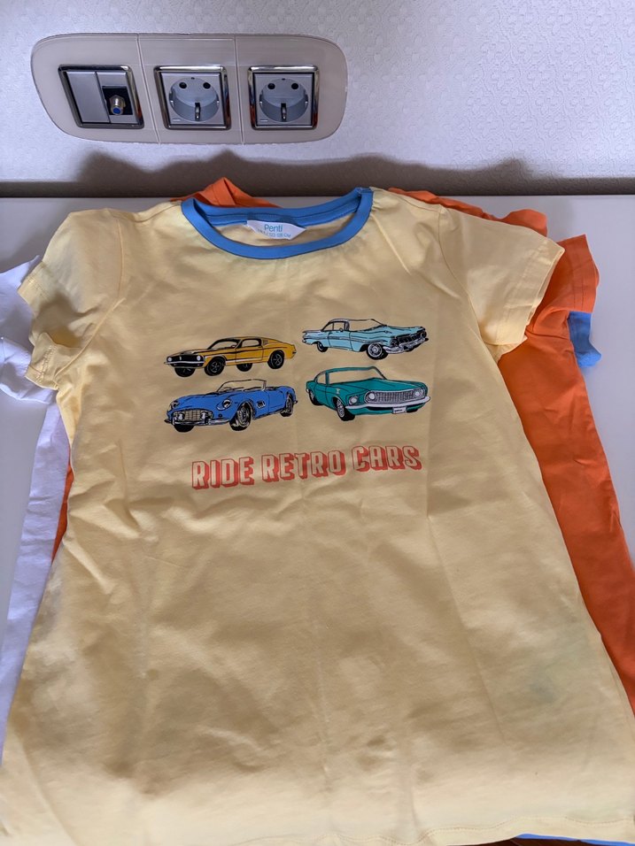 Erkek Mavi Biker Baskılı Pamuk Tişört (2 adet) - Görsel 2