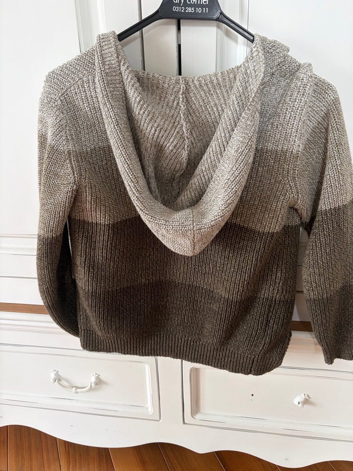 Erkek çocuk Gri-Kahverengi Örgü Hırka - Görsel 2