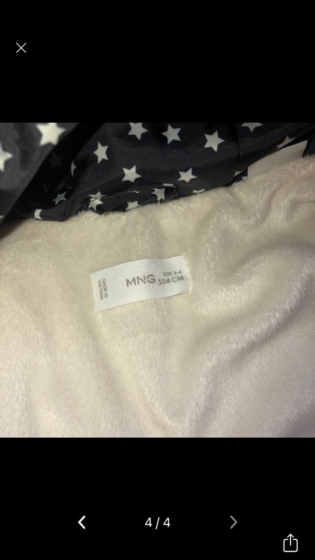 Kız Çocuk Siyah Yıldız Desenli Mont - Görsel 4