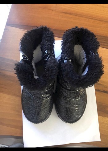 Kız Çocuk Siyah Yılan Desenli Kürklü Bot - Görsel 5