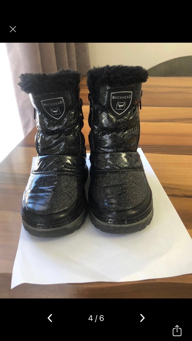 Kız Çocuk Siyah Yılan Desenli Kürklü Bot - Görsel 4